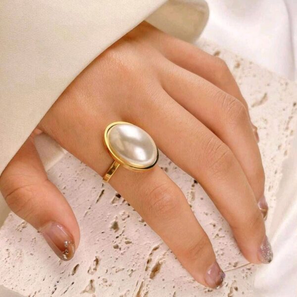 Faux Pearl Ring Pearl - Image 2