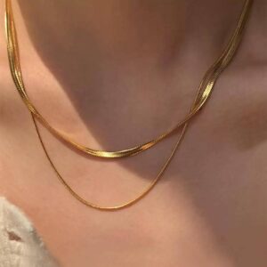 2Pcs Layered Snake Necklace