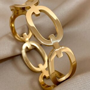 18k Gold Plated Chunky Circular Link Bracelet