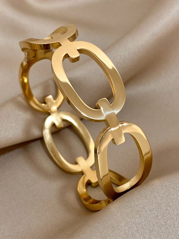18k Gold Plated Chunky Circular Link Bracelet
