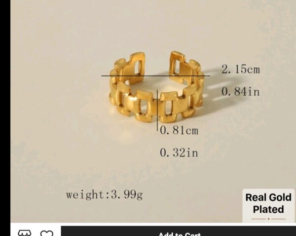 3 Pieces Geometric U Shape Rings - Image 5