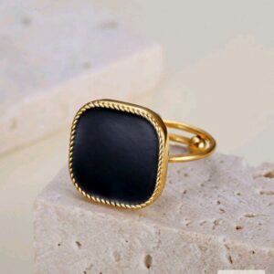 Square Black Pearl Ring
