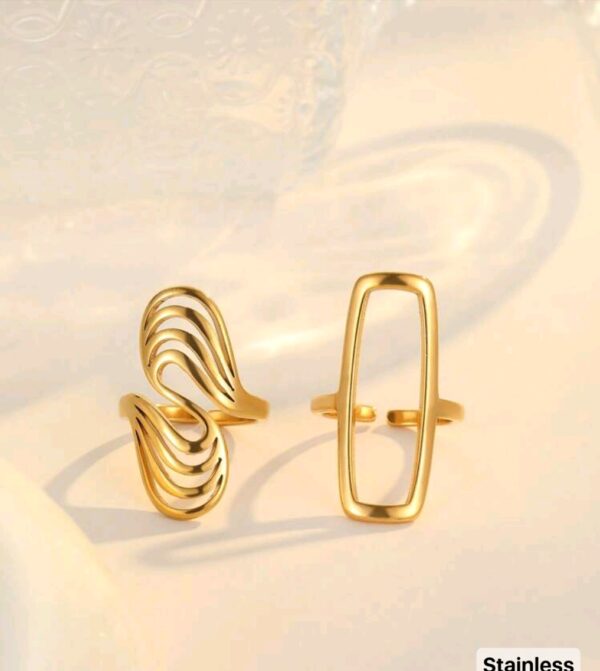 2 Pcs Square & Oval Rings - Image 2