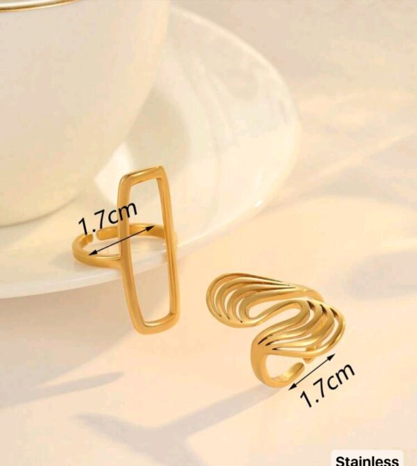 2 Pcs Square & Oval Rings - Image 3