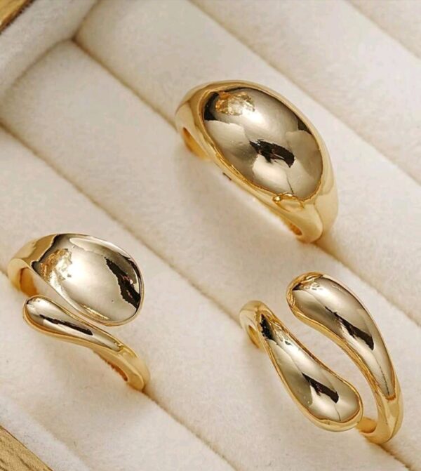 3 Pcs Water Drop Rings - Image 3