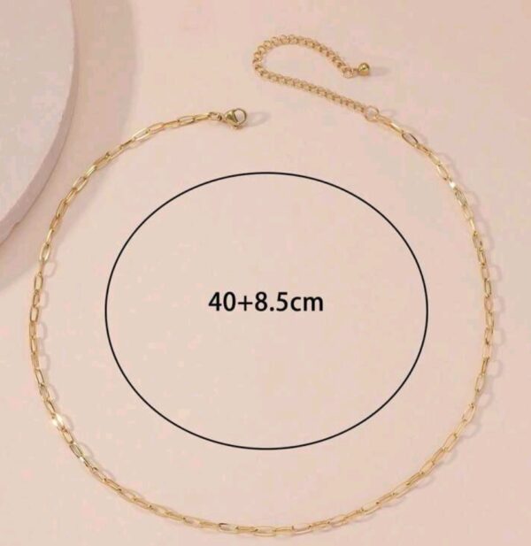 18k Gold Plated Paper Clip Necklace - Image 4