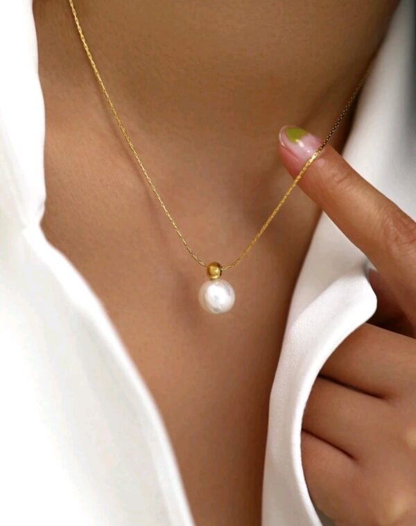 18k Gold Plated Faux Pearl Necklace