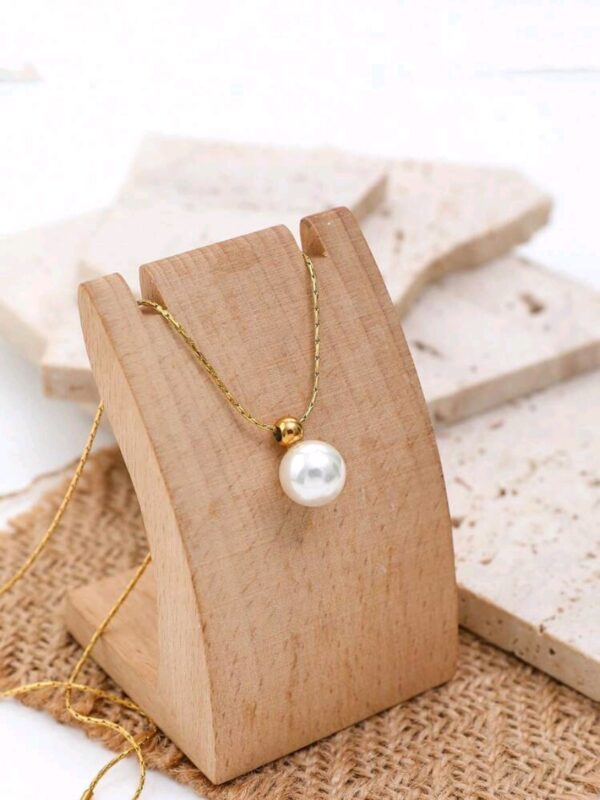 18k Gold Plated Faux Pearl Necklace - Image 4