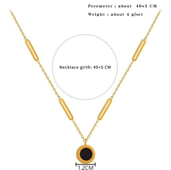 Round Reversable Black or White Necklace - Image 5