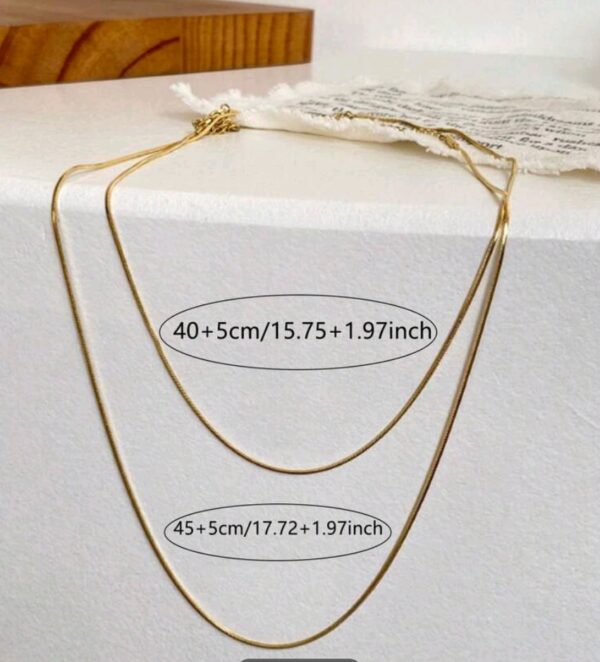 Minimalist Double Layered Necklace - Image 4