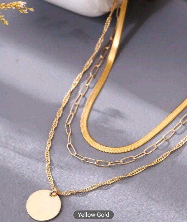 3Pcs Layered Pendant Necklace - Image 3