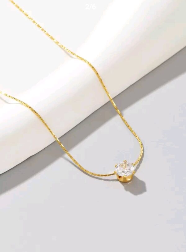 18k Rhinestone Pendant Necklace - Image 3