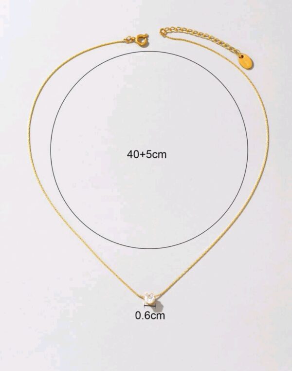 18k Rhinestone Pendant Necklace - Image 4