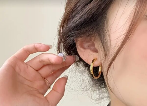 Hypoallergenic Gold Plated Hoop Earrings - Image 3