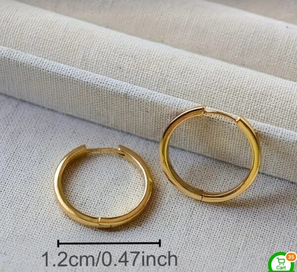 Hypoallergenic Gold Plated Hoop Earrings - Image 6