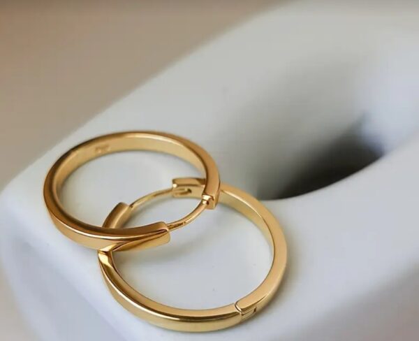 Hypoallergenic Gold Plated Hoop Earrings - Image 5
