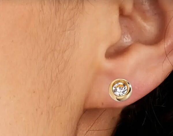 18K Gold Plated Small Stud Earrings - Image 4
