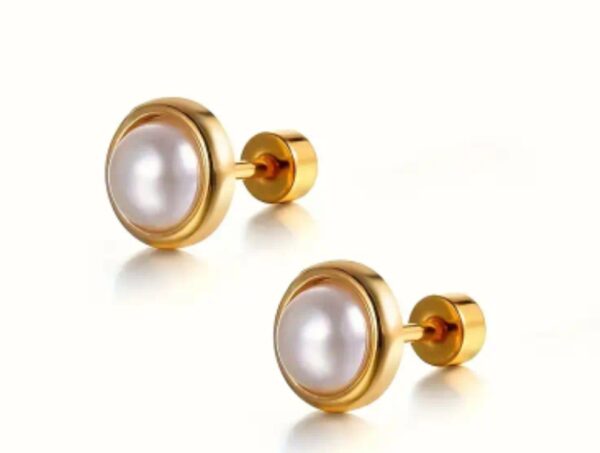 18K Gold Plated & Faux Pearl Earrings