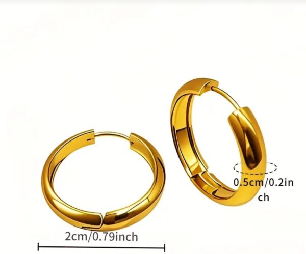 Hypoallergenic 18K Gold Plated Hoop Earrings - Image 5