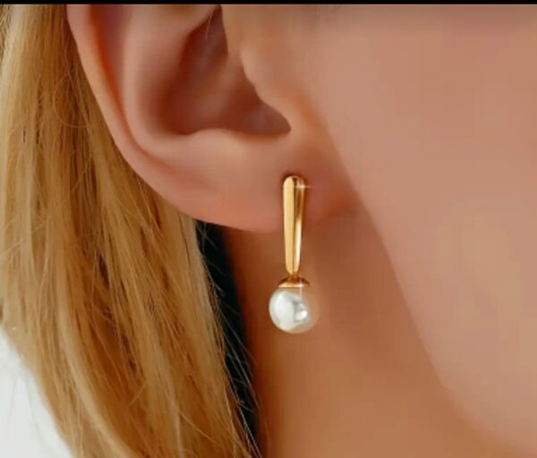 18K Gold Plated & Faux Pearl Earrings