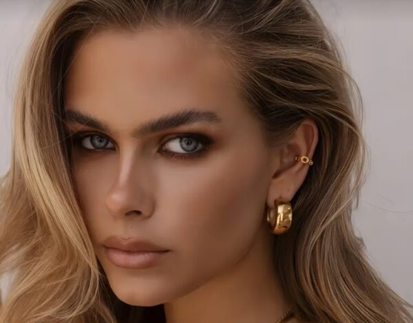 18K Gold Plated Medium Chunky Hoop Earings
