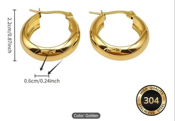 18k Gold Plated Hoop Earings - Image 5