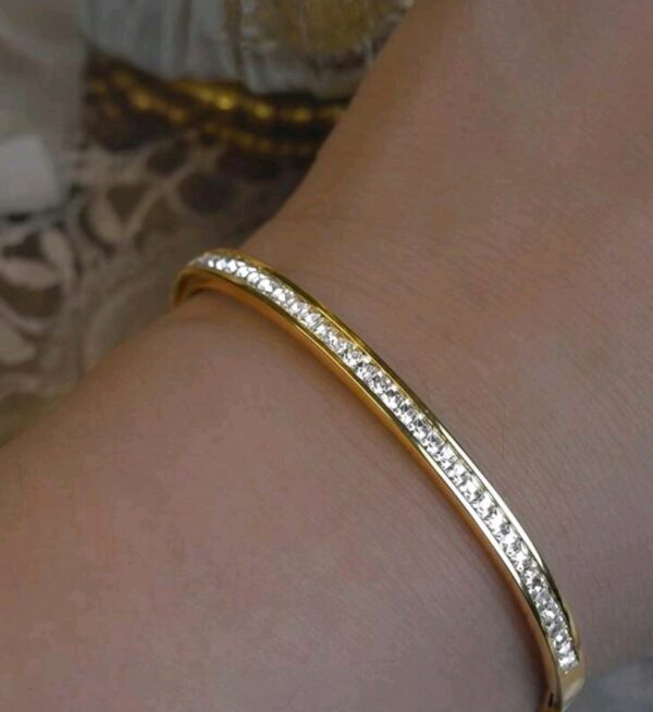 Rhinestone Gold Bracelet - Image 2