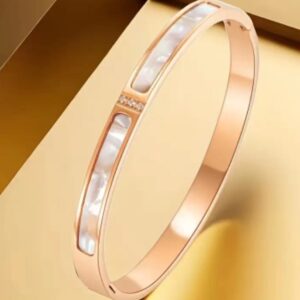 Rosegold & White Rhinestone Bracelet