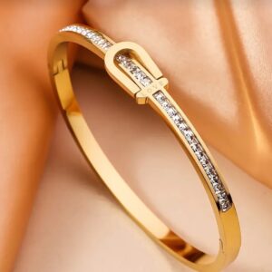Rhinestone Love Curve Bracelet