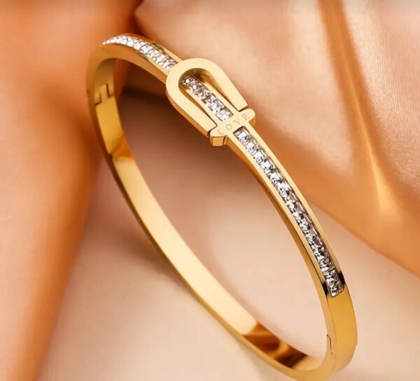 Rhinestone Love Curve Bracelet