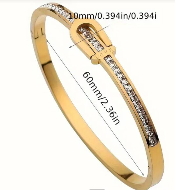 Rhinestone Love Curve Bracelet - Image 4