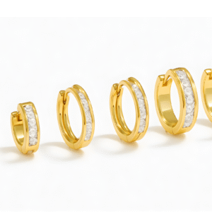 6Pcs Waterproof Gold Plated Hoop Earrings Pendant