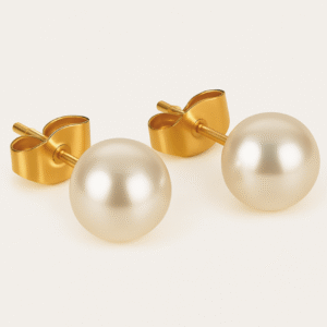 Hypoallergenic 316 Stainless Steel Champagne Faux Pearl